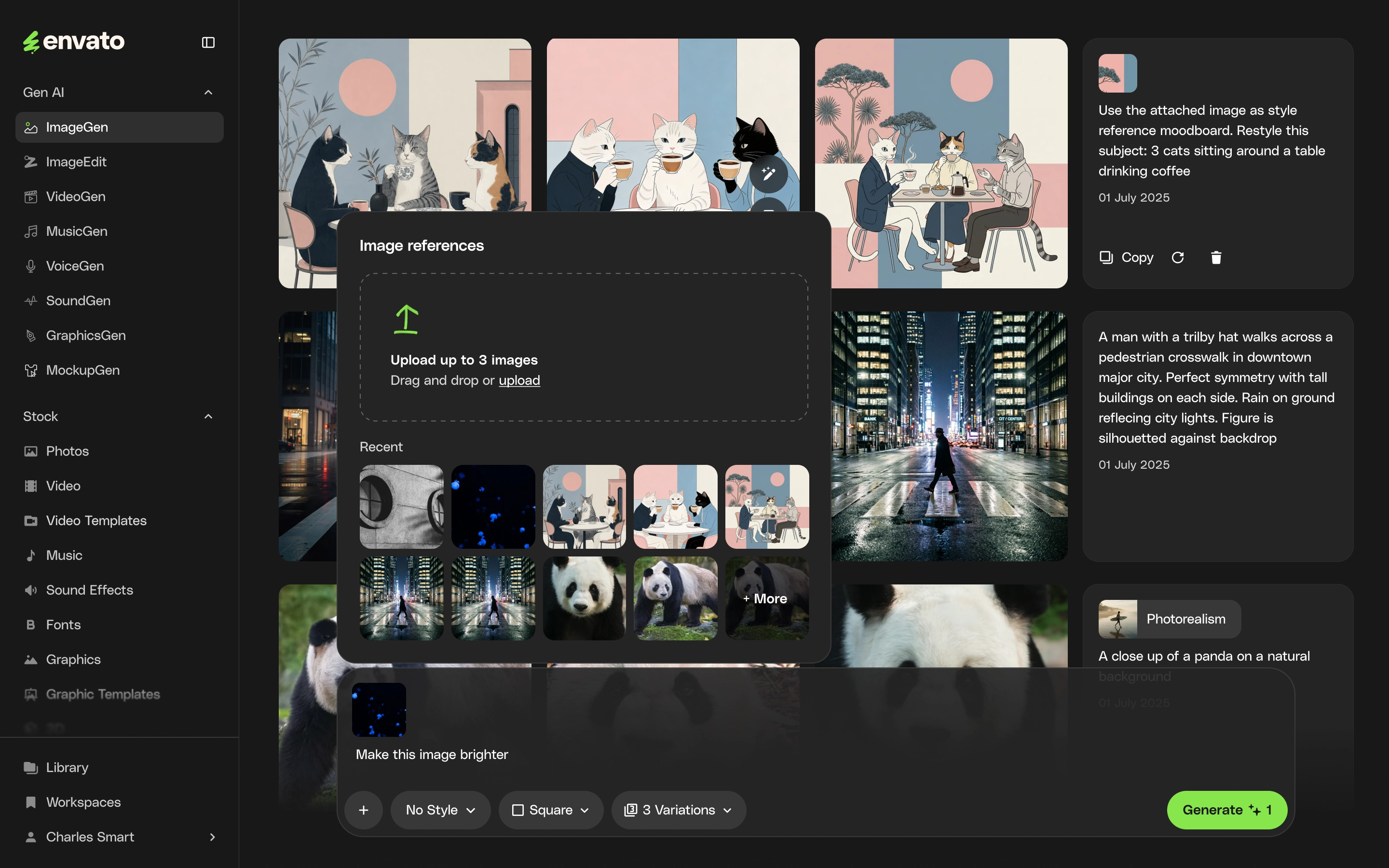 Image Generation reference panel
