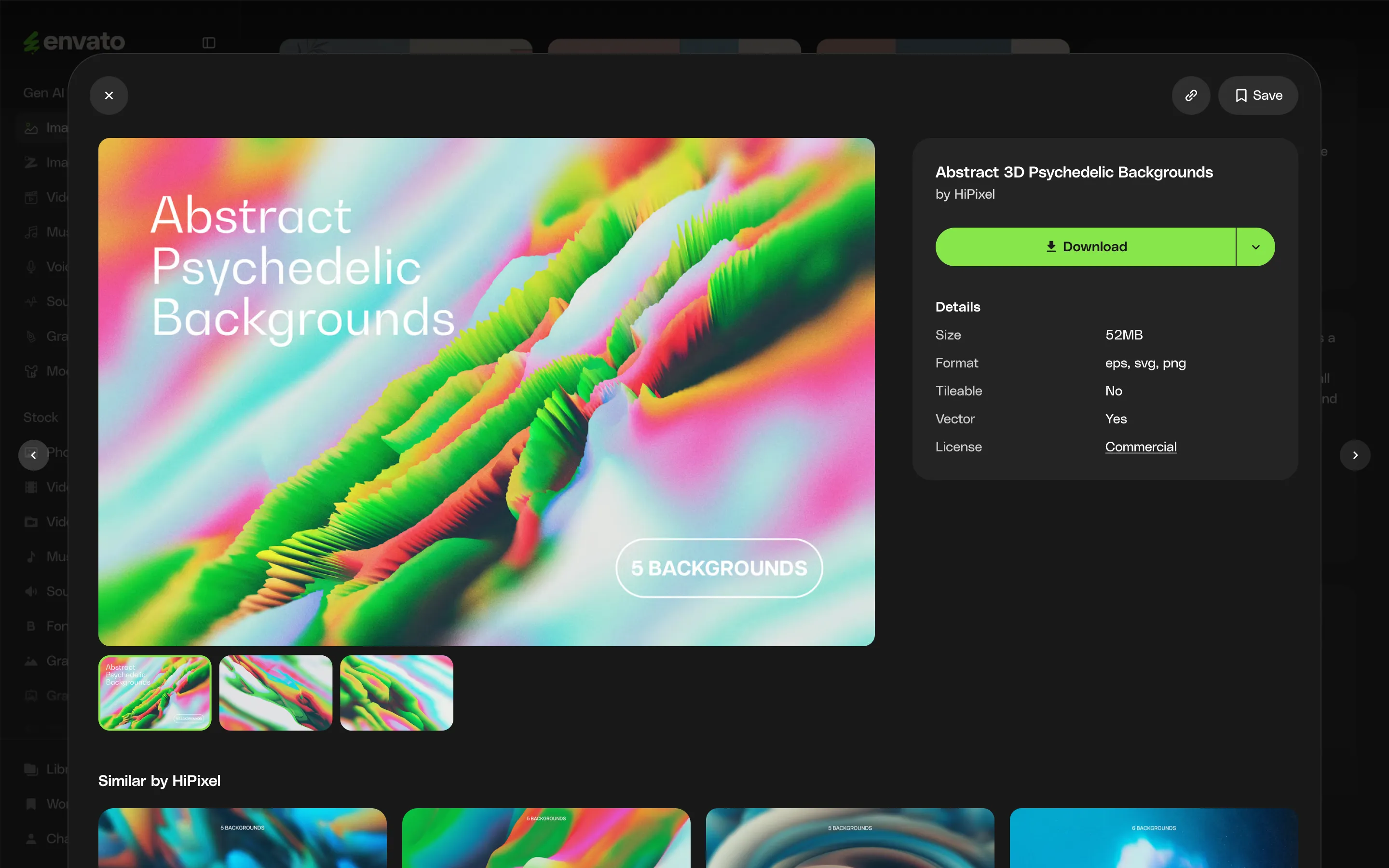Graphics item details page